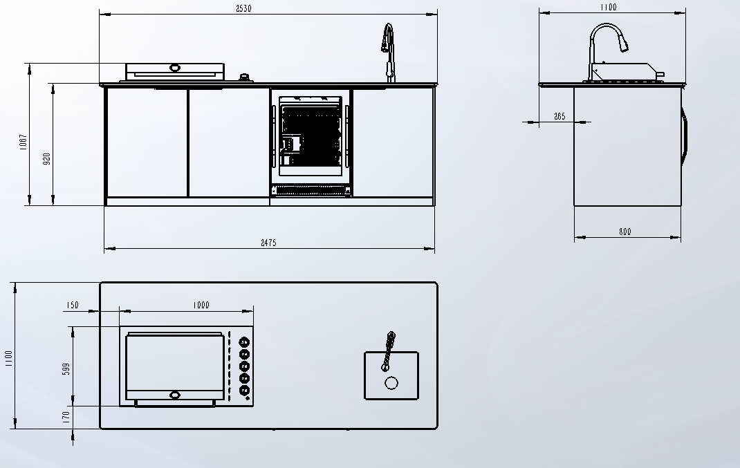 Bella 4B Drop-In Alfresco Outdoor BBQ Kitchen Island | Fridge & Sink Combo with High-Grade White Stone