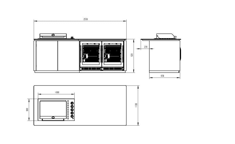 Bella 4B Drop-In BBQ Kitchen Island with Twin Fridge | Infrared Burner, Rotisserie & Cover