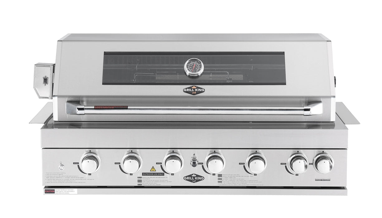 Premium 6-Burner Built-In BBQ with Rear Infrared Burner | 304 Stainless Steel, LED Knobs