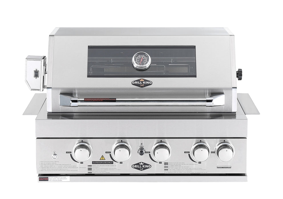 Premium 4-Burner Built-In BBQ with Infrared Rotisserie | 304 Stainless Steel, LED Control Knobs