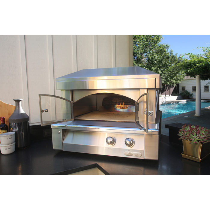 Alfresco 30-Inch Countertop Outdoor Pizza Oven Plus | High-Performance Gas-Fired Oven