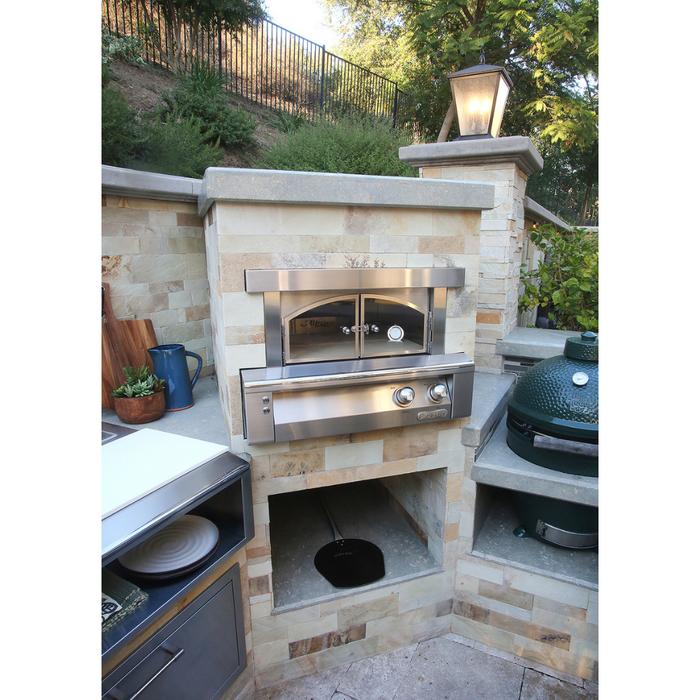 Alfresco 30-Inch Built-In Outdoor Pizza Oven Plus | High-Performance Gas-Fired Oven