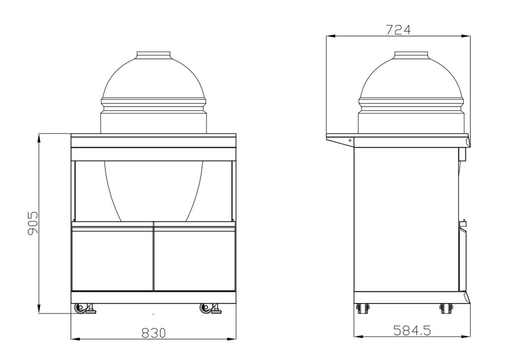 Element Twin Hood 8-Burner Outdoor BBQ Kitchen | High Grade 304 SS + White Stone