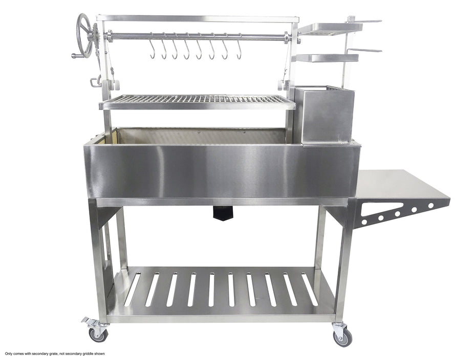 Tagwood BBQ Freestanding Argentine Santa Maria Wood Fire & Charcoal Gaucho Grill Stainless Steel BBQ03SS