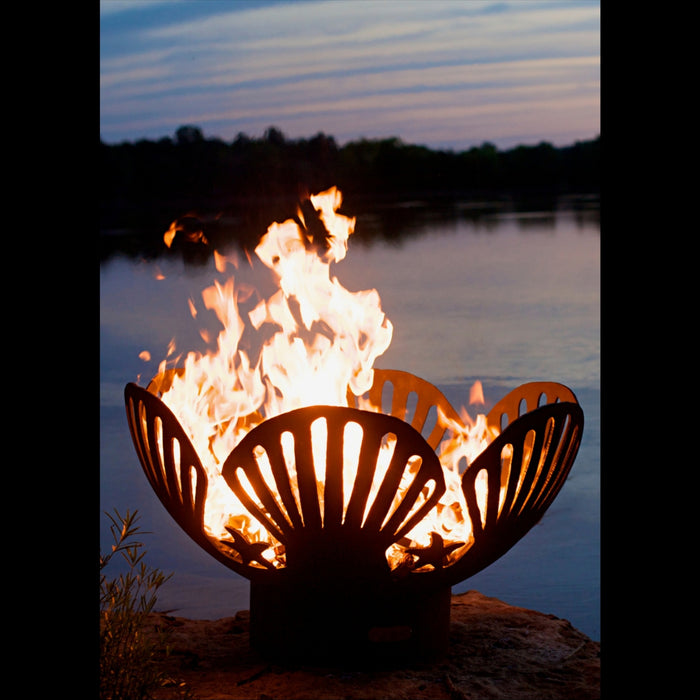 Fire Pit Art Barefoot Beach 42" Carbon Steel Round Fire Pit