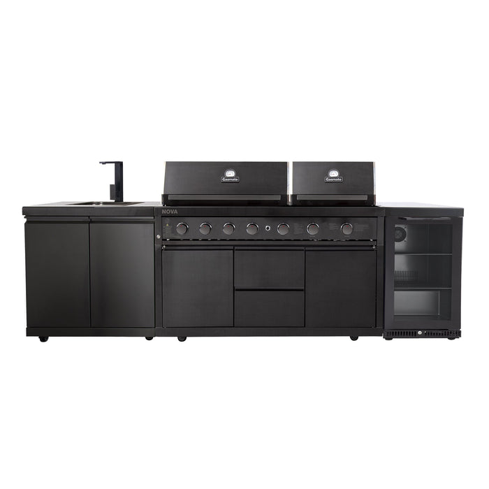 Gasmate Nova Graphite Twin Hood 6-Burner BBQ Kitchen Package