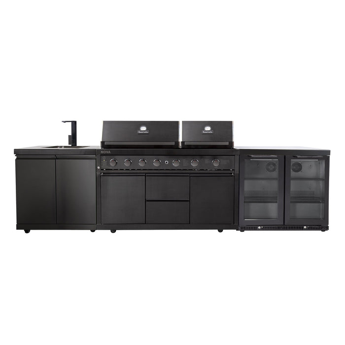 Gasmate Nova Graphite Twin Hood 6-Burner BBQ Kitchen Package