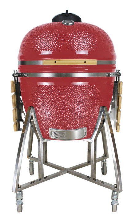 16” Kamado Ceramic Charcoal Grill with Trolley & Side Tables | Compact and Versatile Outdoor BBQ