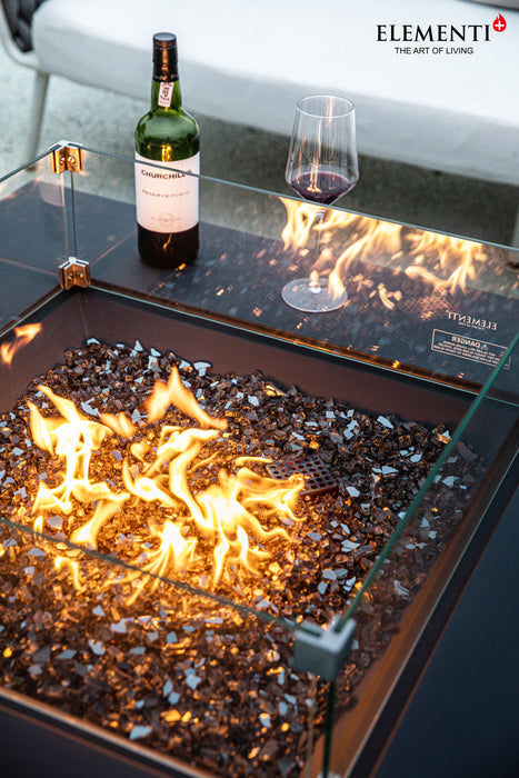 Elementi Plus Roraima Concrete Square Fire Table Pit Black OFG411SL