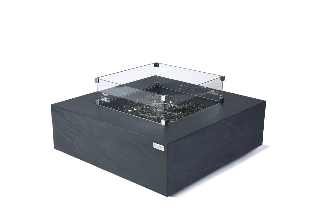 Elementi Plus Roraima Concrete Square Fire Table Pit Black OFG411SL