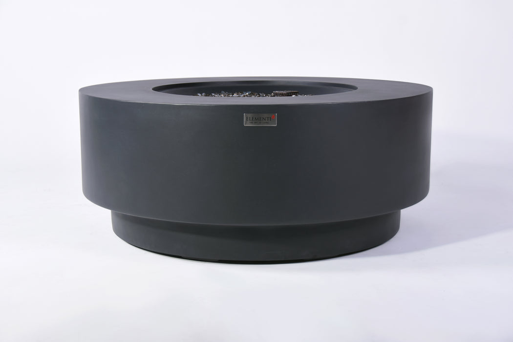 Elementi Plus Nimes Concrete Round Fire Table Pit Black OFG414DG