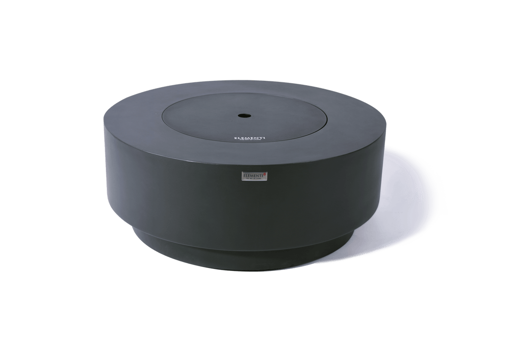 Elementi Plus Nimes Concrete Round Fire Table Pit Black OFG414DG