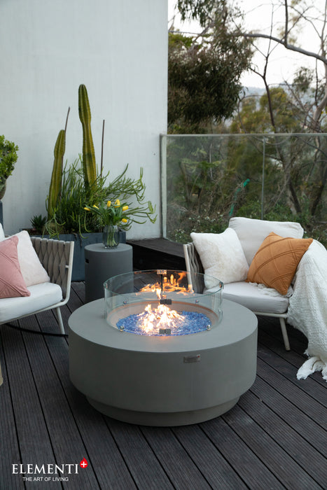 Elementi Plus Colosseo Concrete Round Fire Table Pit Grey OFG414LG