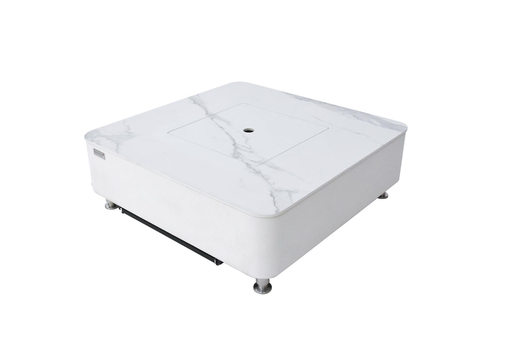 Elementi Plus Annecy Marble Porcelain Fire Table White OFP101BW