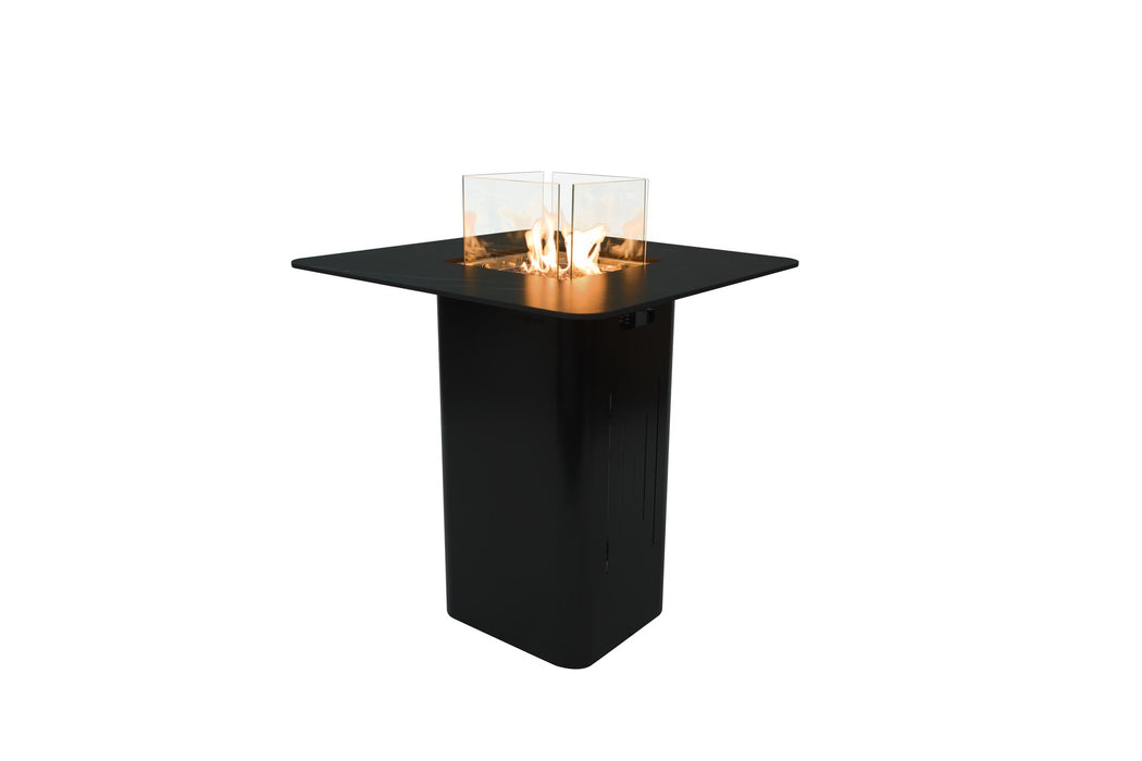 Elementi Plus Koln Marble Porcelain Bar Fire Table Black OFP221