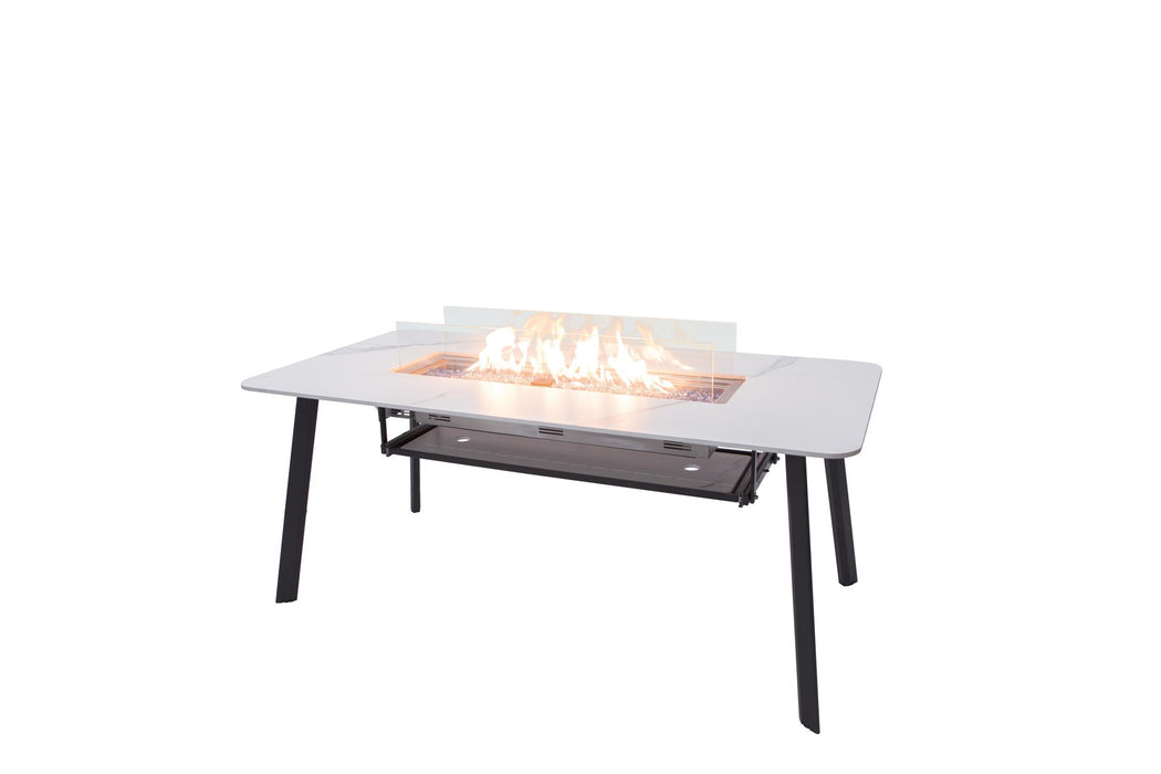 Elementi Plus Oslo Marble Porcelain Dining Fire Table White OFP301