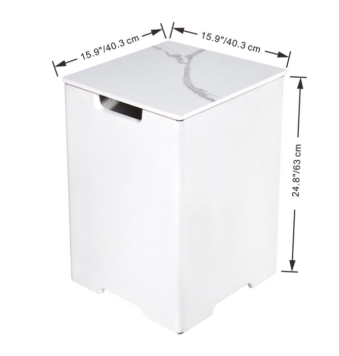 Elementi Plus Porcelain White Tank Cover ONB402BW