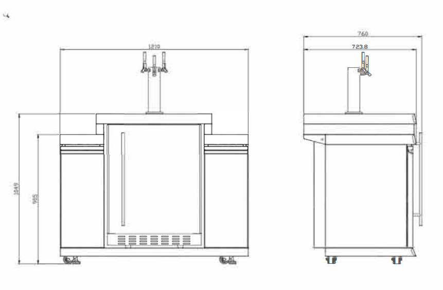 Rockpool Black 6-Burner Outdoor Kitchen BBQ Package with 118L Kegerator | Wok Burner, Fridge, Sink, Rotisserie & Covers