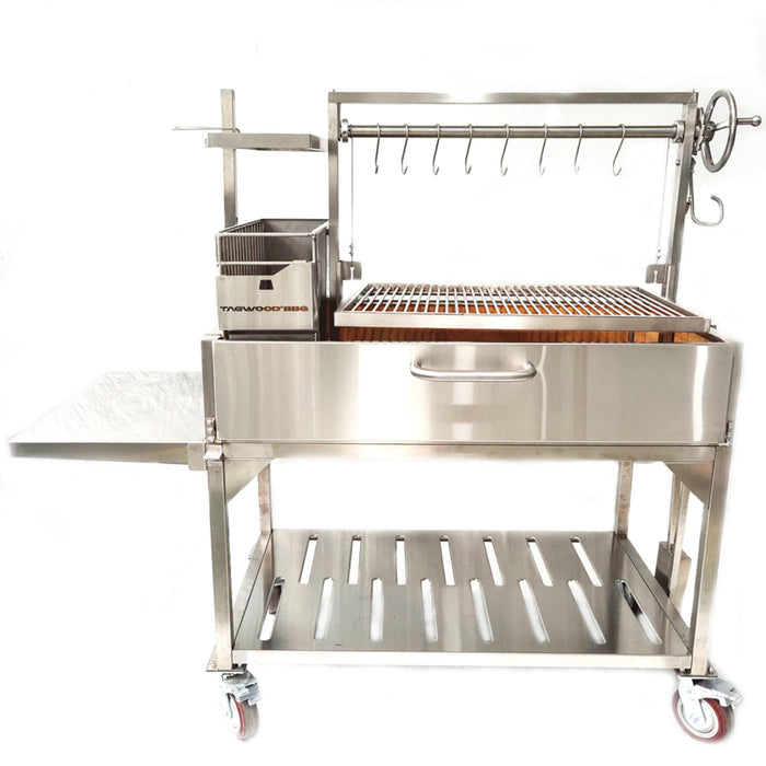 Tagwood BBQ XL Freestanding Argentine Santa Maria Wood Fire & Charcoal Gaucho Grill Stainless Steel BBQ23SS