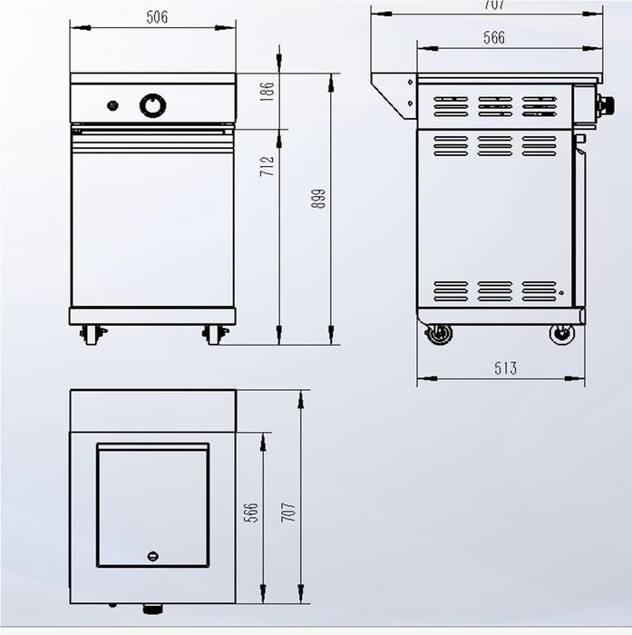 Element Twin Hood Wok Burner Module for Outdoor BBQ Kitchen | Premium Stone Benchtop, Castors, and Cabinet